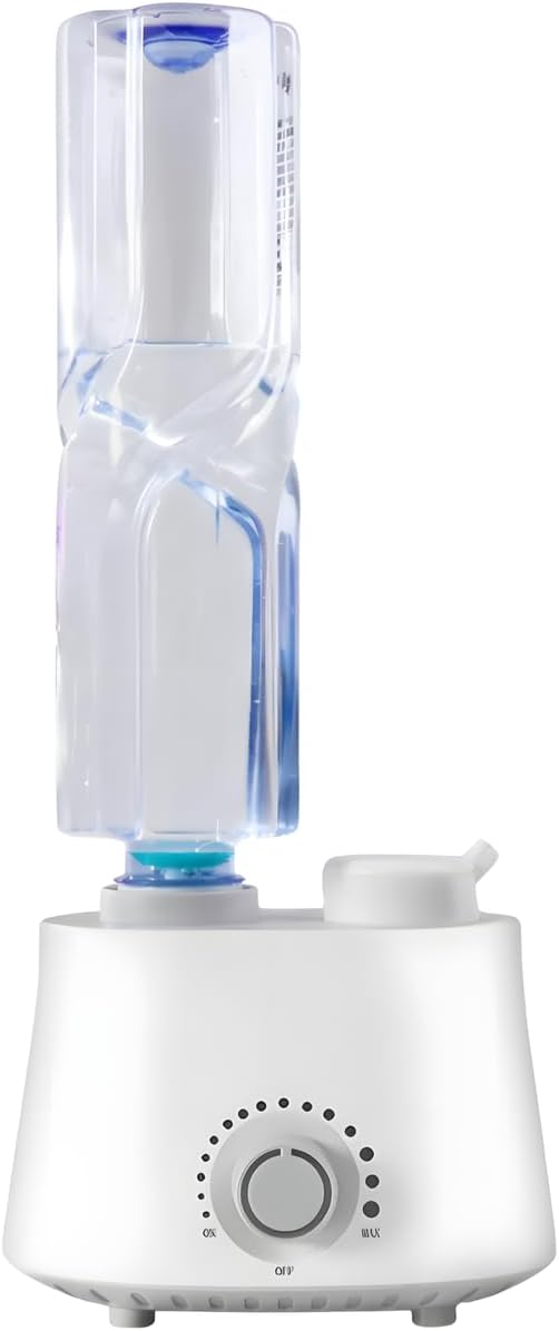 VKX Humidifier, Water Bottle Humidifier, Travel Humidifier, Adjustable Mist Output, No Leak, Automatic Shut Off, Suitable for Bedroom, Office and Hotel. (white)