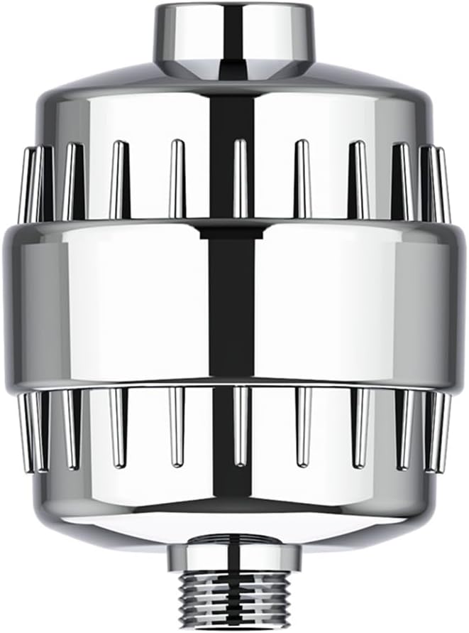 20 Stage Shower Filter Universal with Replaceable Water Filter,Bathroom shower filter head for hard water,Removing Chlorine and fluoride,Polished Chrome