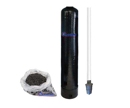 Replacement Water Filter Tank + Pre-Loaded Activated Coconut Shell Carbon (GAC) and Riser Tube | 9" x 48" - 1.0 Cubic Ft - Sold by Oceanic Water Systems