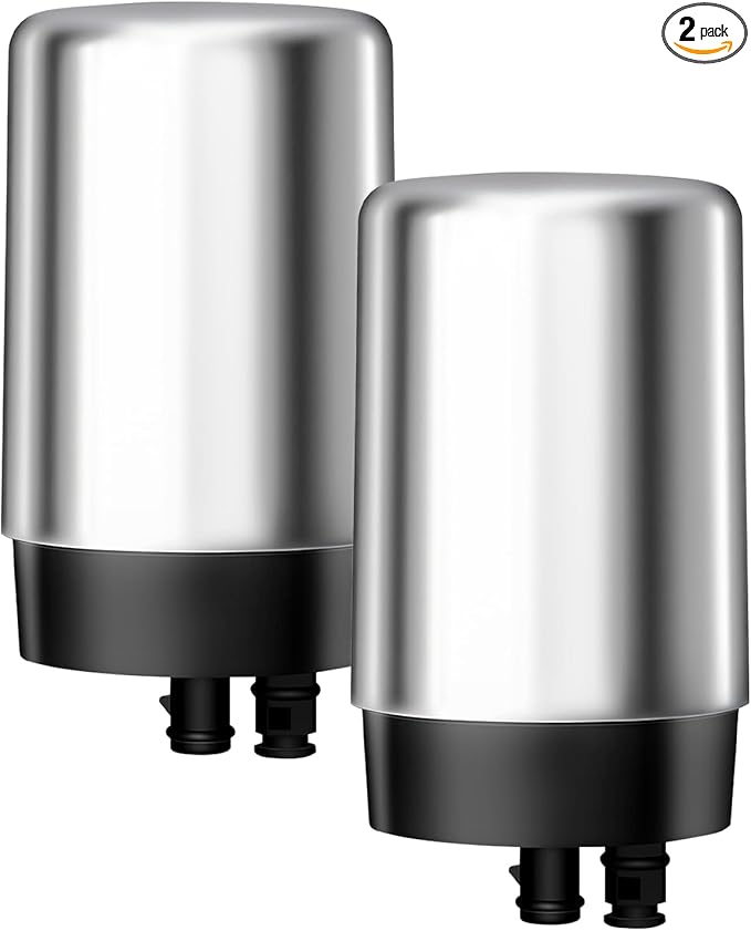Waterdrop Faucet Water Filter, Replacement for Brita® Filter, 36311 On Tap Water Filtration System, Brita® Replacement Filters, 4-Months or 100 Gallons Chrome (2 Packs)