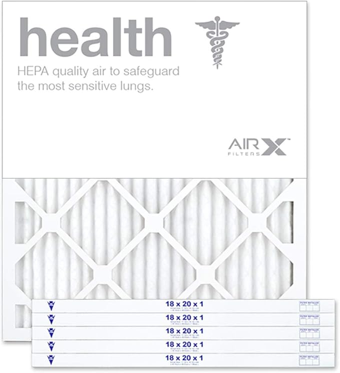 AIRX WICKED CLEAN AIR. HEALTH 18x20x1 MERV 13 Pleated Air Filter - Made in the USA - Box of 6