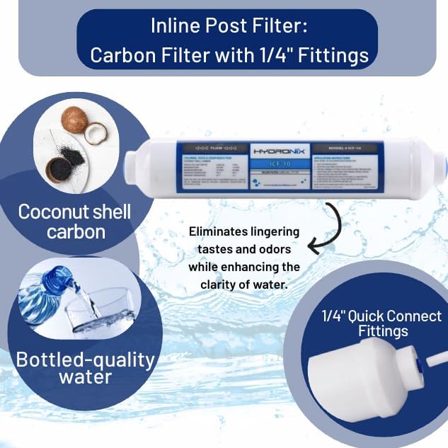 Reverse Osmosis DRO ERO Universal Filter Kit 1 Year Set, Compatible with Most 10" Water Filtration Systems, Under Sink RO Water Filter Kit with Membrane and Filter Wrench