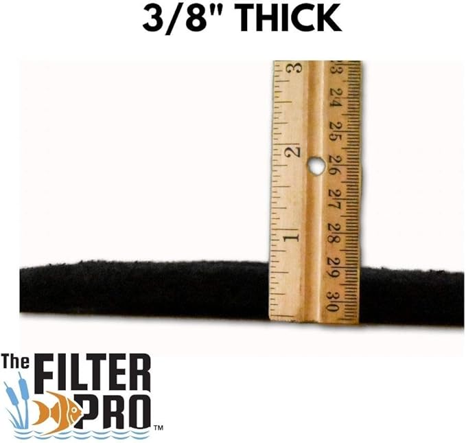 Carbon Fine Filter Media, 3/8" Thick, 18" x 60" Roll, Perfect for Aquariums, Ponds or Water Gardens, Made in USA