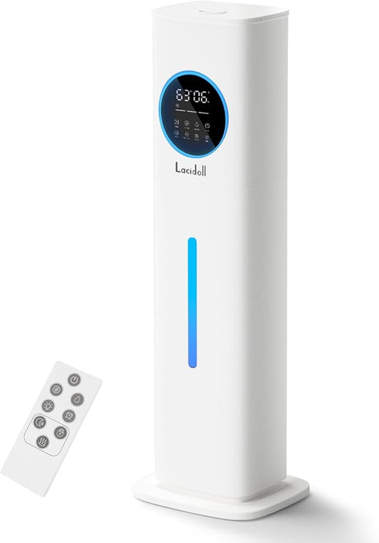 Humidifiers for Bedroom, 2.1Gal/8L Humidifier large room with Essential Oil Diffuser, Night Light, Top Fill Whole House Cool Mist Humidifiers for Plants Baby Kids Adults Greenhouse(White)