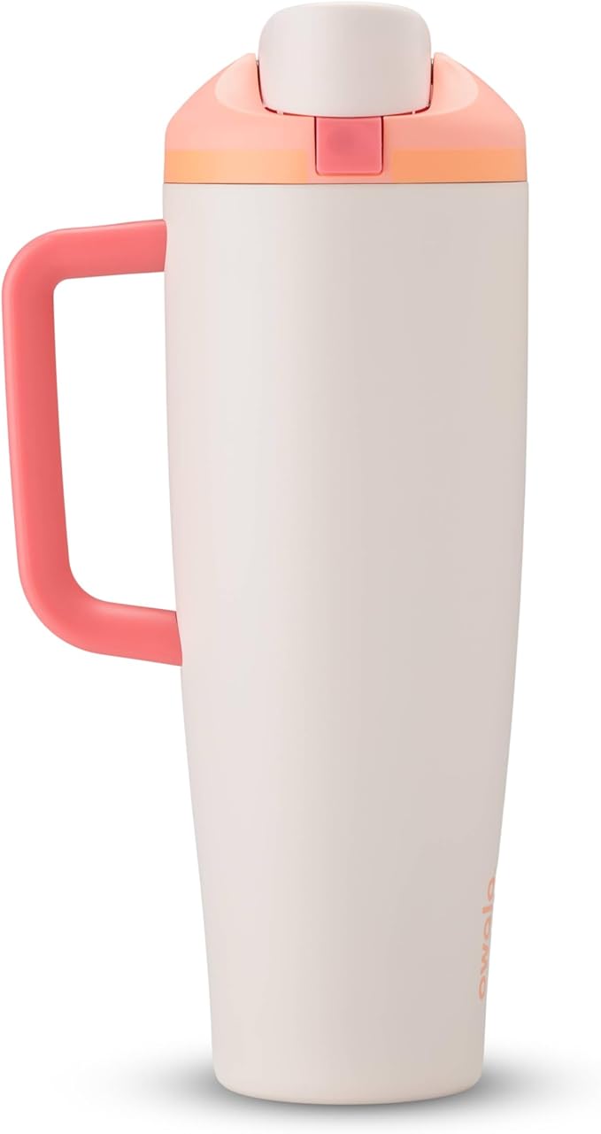 Owala FreeSip Tumbler - Stainless Steel-40-oz.-Orange/Tan(Sparkling Sherbet)