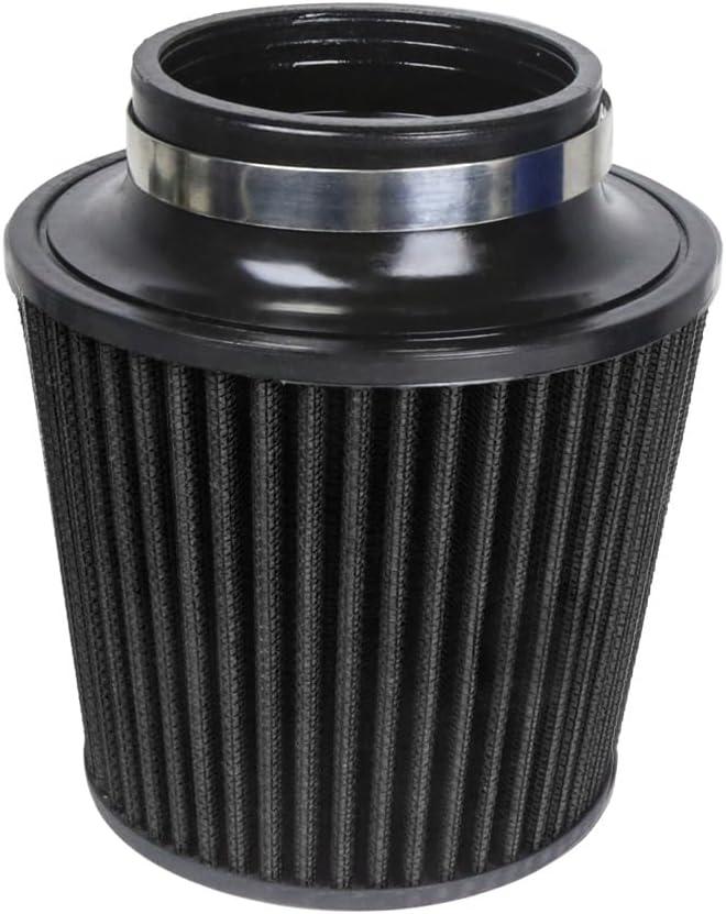 Kyostar Universal Carbon Fiber 3.5 Inch 89mm Air Intake Cone Filter Replacement Quality Dry Air Filter, Black