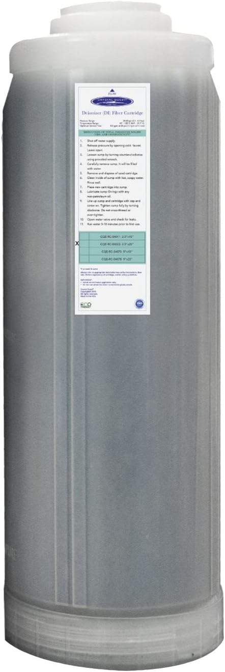 Ultra High Purity DI Resin Cartridge | 4-5/8" x 20" | Crystal Quest