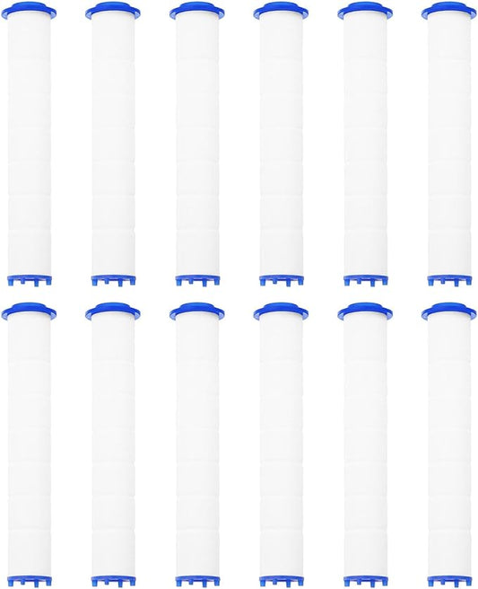 uxcell 12 Pcs Shower Head Filter 4.9 Inch PP Cotton Filter Cartridge Replacement High-Pressure Handheld Fan Shower Jet Sets