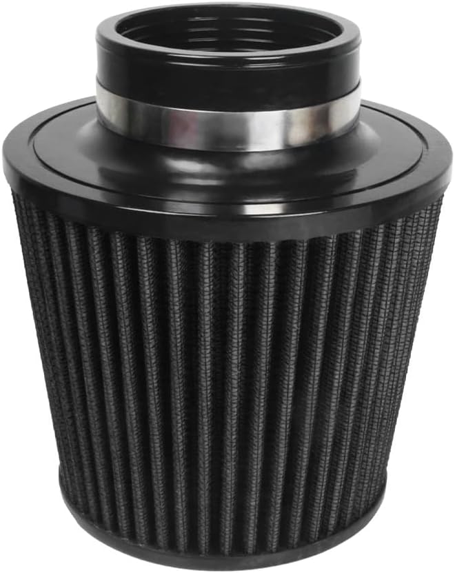 Kyostar Universal Carbon Fiber 3 Inch 76mm Air Intake Cone Filter Replacement Quality Dry Air Filter, Black