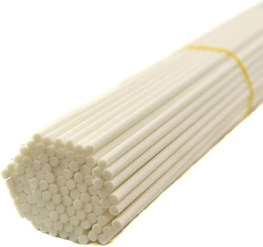 100 Pieces Fiber Reed Diffuser Replacement Refill Sticks (10" x 3mm, White)
