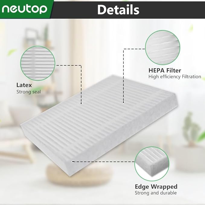 Neutop Replacement Hepa Filter Compatible with iRobot Roomba 105 Series, Combo Essential, Combo 2 Essential, Vac Essential, Vac 2 Essential, Q0120, Q0110, Q0520, Y0140, Y0110, Robots Vacuum, 8-Pack.