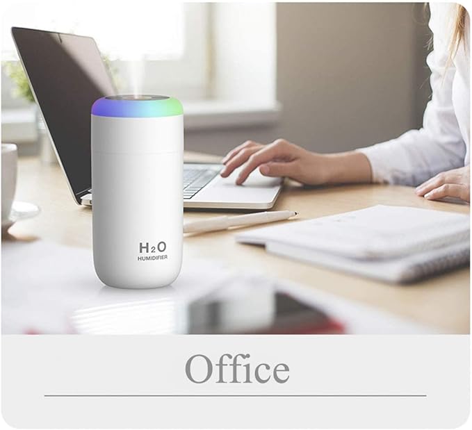 Mini Humidifier, 350ml Small Humidifier for bedroom, desk, portable, travel, plant (Pink)