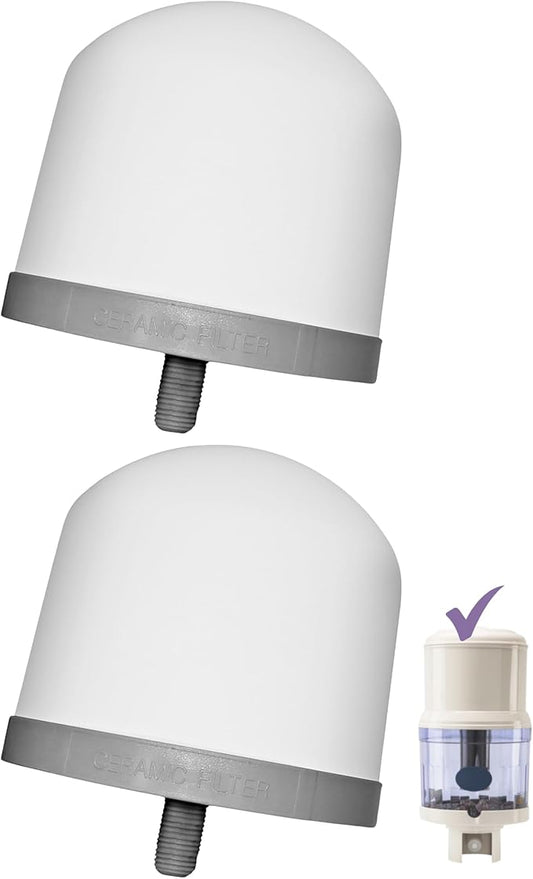 Ceramic Water Filter Replacement 1364 for PiMag Nikken Aqua Pour Gravity Water Dispenser 1360, Durable Ceramic Pre Filter for Nikken Products Filtration System,Reduce Fine Sediment & Particles, 2 Pack