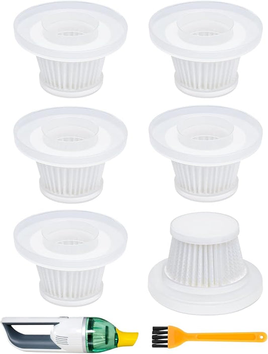 Replacement Filter Compatible with Horsepower Duck Compact Cordless Vacuum Cleaner AS Seen On TV, Vacuum Cleaner Filter Replacement Parts, 6+1 Pack