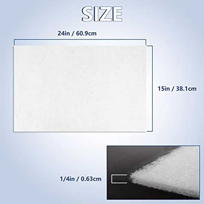 Air Conditioner Filter 24x15x1/4 Inch Replacement for Window AC Units - Electrostatic Non-Woven Polyester Fiber Cotton Filter Media - Customizable Size