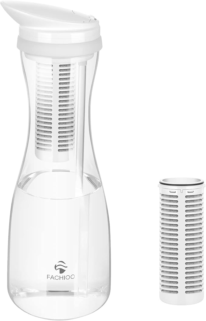 Replacement Filters Compatible with All FACHIOO and Puro® Glass Water Filter Pitcher,Filters 211 Gallons,Carbon Water Filter Removes Lead,Odors,Microplastics, Chlorine,Impurities (Pack of 3)