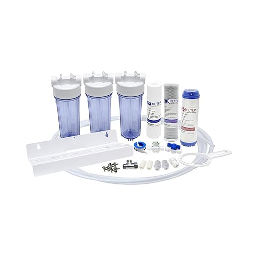 Whole House 3-Stage 10 inch Standard Water Filtration System 3/4" Rust Removal Water Purifier Filter DIY 3 Filters Set (Whole DIY Set)