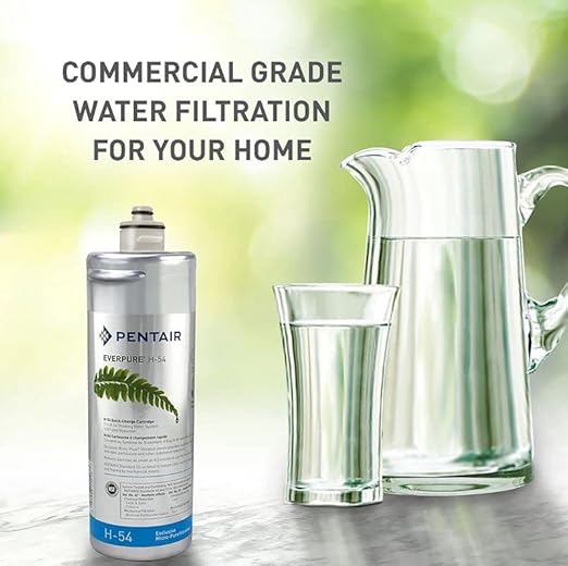 Pentair Everpure H-54 Drinking Water System, EV925267, NSF Certified to Reduce Lead, Includes Filter Head, Filter Cartridge, All Hardware and Connectors, 750 Gallon Capacity, 0.5 Micron
