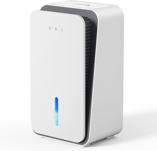 Dehumidifier for Home, 1000 sq.ft Dehumidifier with Auto Shut Off, 7-Color LED Light Built-in Aromatherapy Diffuser, Ultra-Quiet Dehumidifiers for Bedroom, Bathroom, Basement (Deep White)