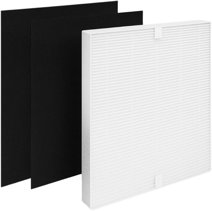 Nispira (1) True HEPA (2) Activated Carbon Replacement Filter Compatible with Coway Airmega 200M Air Purifier AP-1518R, Mighty Air AP-1512HH, 1 Set