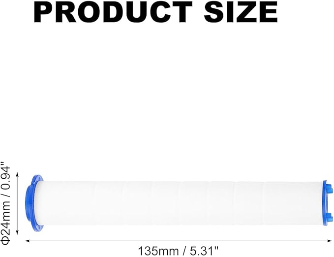 uxcell 12 Pcs Shower Head Filter 5.3 Inch PP Cotton Filter Cartridge Replacement High-Pressure Handheld Fan Shower Jet Sets