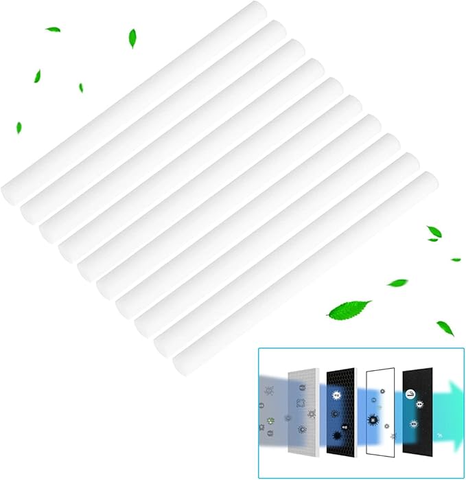 Humidifier Cotton Sticks, 10Pcs Filter Replacement Wicks Mini Diffuser Refill for Portable Personal USB Car Office Bedroom Powered Aroma Supplies Eliminates White Dust Extends the Life of Humidifier