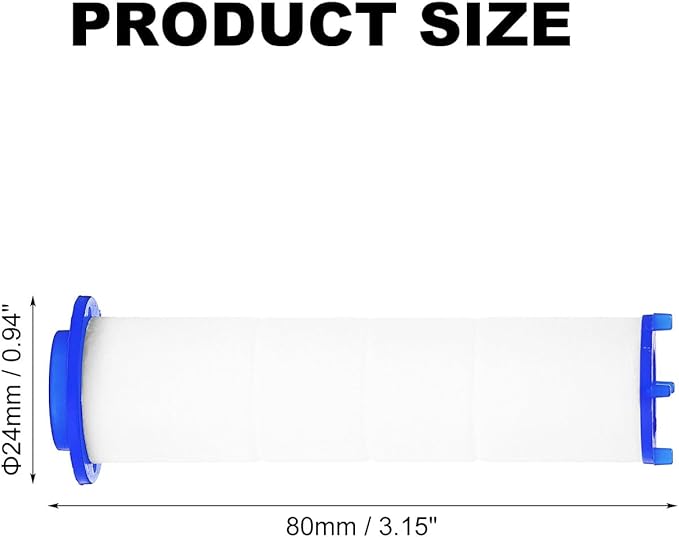 uxcell 12 Pcs Shower Head Filter 3.1 Inch PP Cotton Filter Cartridge Replacement High-Pressure Handheld Fan Shower Jet Sets