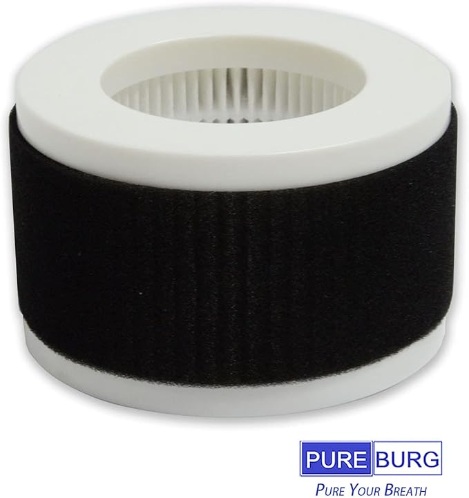 PUREBURG Replacement HEPA Filters Compatible with Pro Breeze Mini Air Purifier PB-P02, Part Number PB-P02F, 2-IN-1 High efficiency,3-Pack