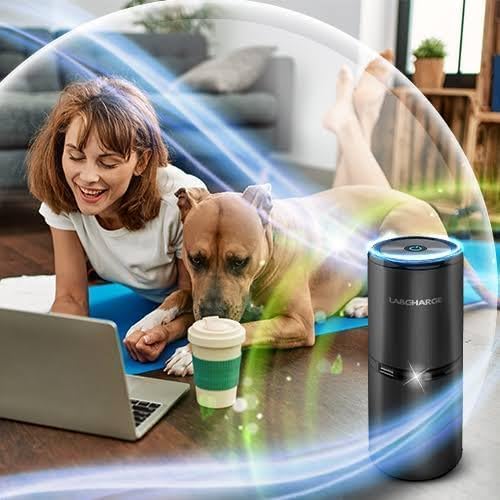 Small Ionic Air Purifier for Home & Bedroom – Silent HEPA Filter – Covers 250 Sq Ft - Free Cleaner for Pets, Hair, Smoke, Dust, Odors & Dander – Compact & Black Design - Pack of 4