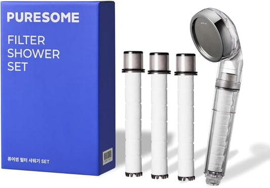 BODYLUV - Puresome Handheld Shower Head (Ver.1) 6 Mths Set, Strong Water Pressure, Saving water (Handheld Shower Head ONLY, 3 filter replacements included) (SET 1)