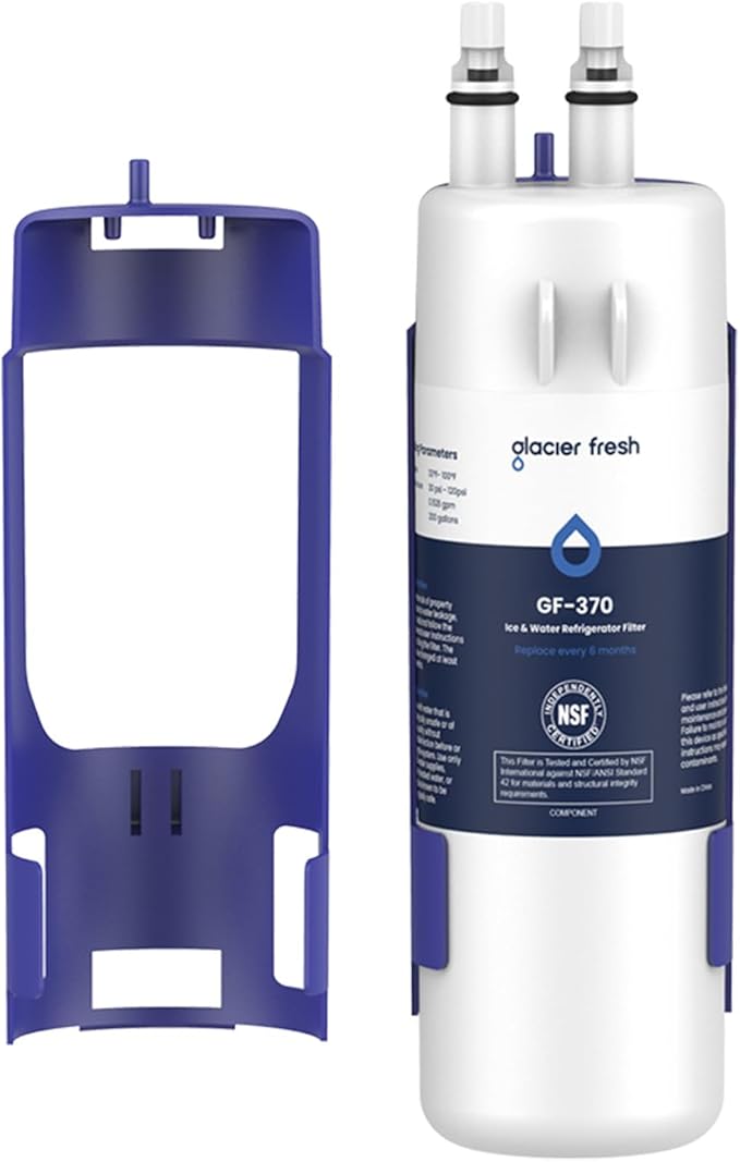GLACIER FRESH Refrigerator Water Filter Compatible with W10295370A, EDR1RXD1, WHR1RXD1, KAD1RXD1, Filter 1, W10295370, P4RFWB, P8RFWB2L, 46-9930, 46-9081 Refrigerator Water Filter 1 Pack