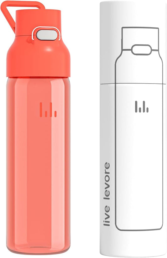 750ml Leak Proof Water Bottle with Flip Top Lid, BPA-Free USA Tritan Drink Bottle, Dishwasher Safe for Office, Outdoor & Daily Use (Vermilion, 1 Pack)