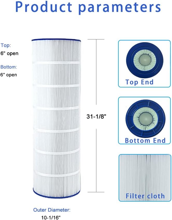 Pool Filter Compatible with Pentair CC150, CCRP150, PAP150, Unicel C-9415, R173216, 59054300, Filbur FC-0687, 160317, 160355, 160352,150 Sq. Ft Pool Filter Cartridge, 1 Pack