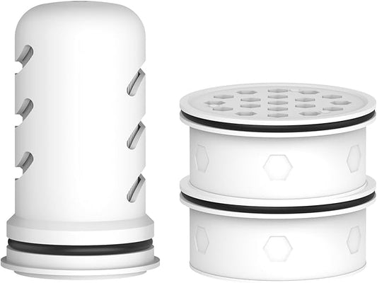 MARRIOTTO Water Filter Replacement for LS Home Dispenser - 18 Cup/Glass Pitcher, 7 Cup Plastic Pitcher, 1 Membrane Micro Filter and 2 Activated Carbon + Ion Exchange Filter