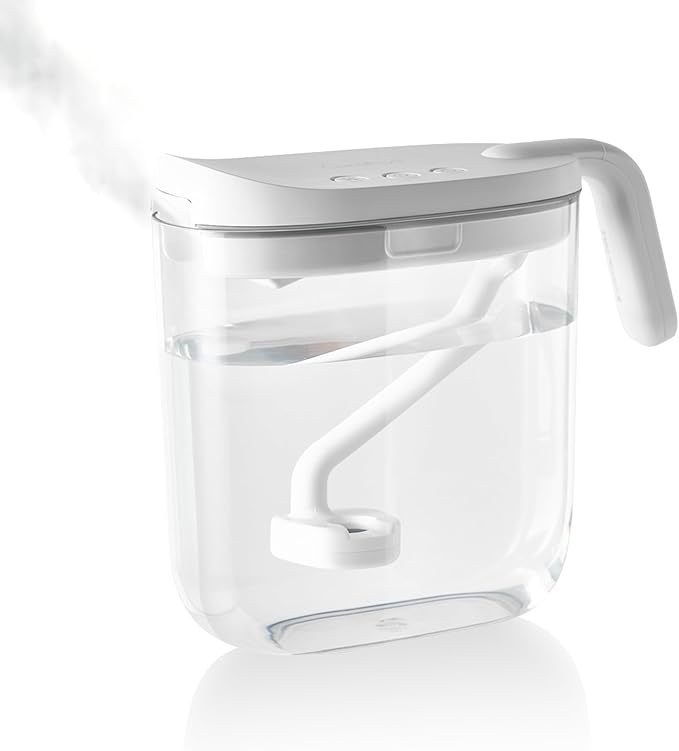 Carepod Mini 21P Ultrasonic Cool Mist Humidifier for Bedroom, Quiet & Safe for Baby, Transparent, Only 3 Washable Parts & Easy to Clean, Filter-Free, Automatic Shut-off, Lasts 20Hrs (0.74Gal/2.8L)