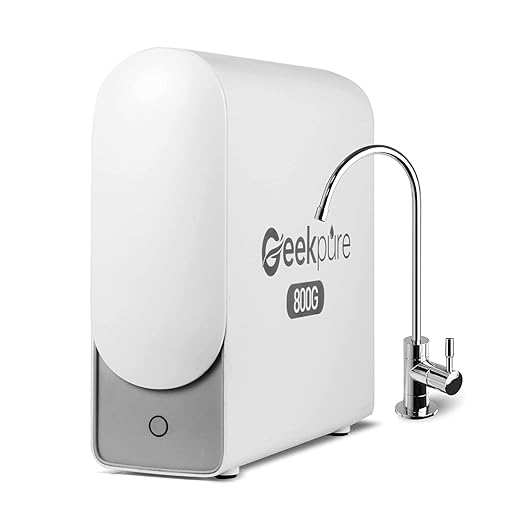 Geekpure 800 GPD Reverse Osmosis Drinking Water Filtration System with Twist Filters-Tankless-Fast Flow-2:1 Pure to Drain