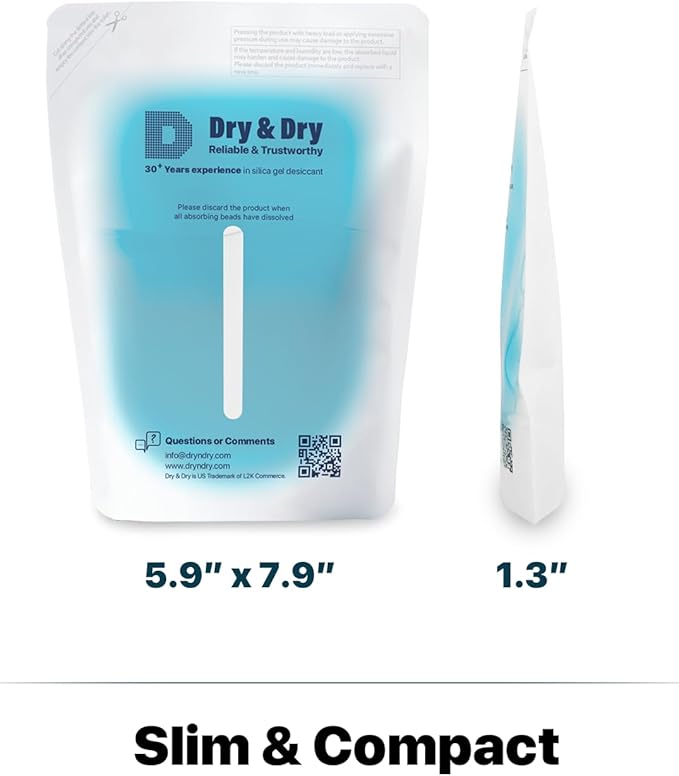 Dry & Dry 24 Packs Standing Moisture Absorbers to Control Excess Moisture for Basements, Closets, Bathrooms, Laundry Rooms - Moisture Absorbers Moisture Absorbers