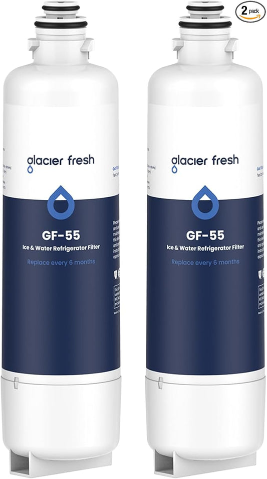GLACIER FRESH Replacement for Bosch 11025825 Ultra Clarity Pro Refrigerator Water Filter BORPLFTR50, Compatible with KWF 2000, 12028325, 11032531, BORPLFTR50, WFC100MF, B36CT80SNS, B36CL80ENS (2 Pack)