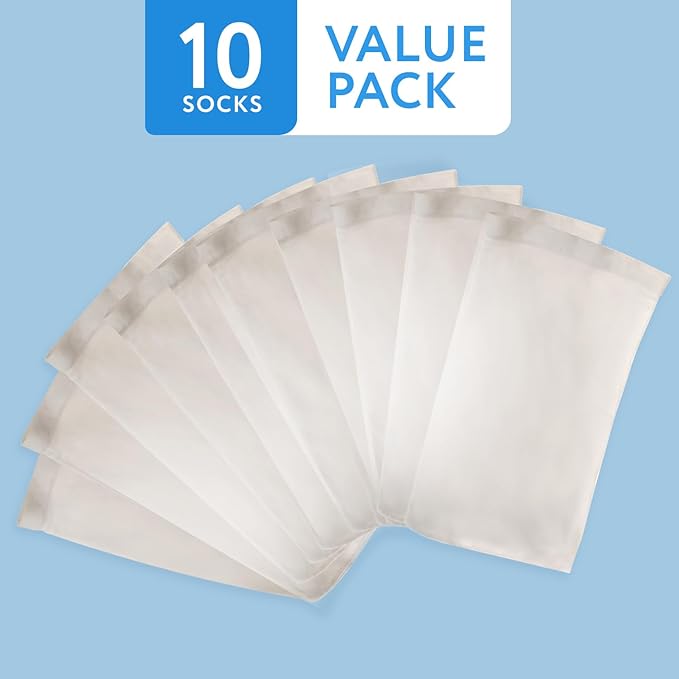 IMPRESA Pool Skimmer Socks 10-Pack - Reusable Nylon Mesh Filter Socks for Skimmer Baskets - Fits Inground & Above Ground Pools - Catches Leaves & Debris, Prevents Clogging