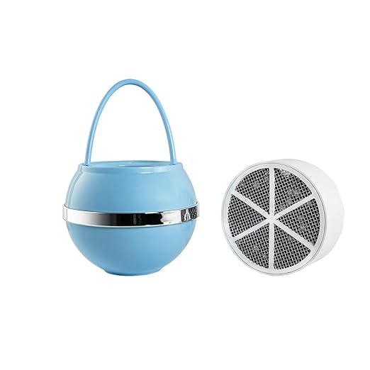 Crystal Quest Bath Ball & Replacement Filter Cartridge Bundle - Water Filter System-Reduce Contaminants for Softer &Smoother Skin-Effortless & Quick Installation|Bundle and Save (Blue)