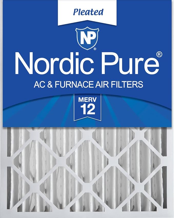 Nordic Pure 16x25x4 (15_1/2 x 24_1/2 x 3_5/8) Pleated MERV 12 Air Filter 1 Pack