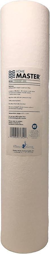 Home Master Whole House 4-Layer Sediment 25 Down to 1 Micron, Radial Flow GAC Carbon, 2 orings & Grease, 20gpm, Replacement Filter Set CsetBB2SmgC 20x4.5