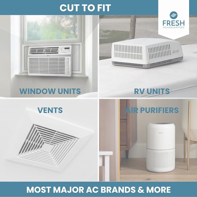 Activated Carbon Air Filter Pad - 24"x16" Cut To Fit AC & Furnace Filter - Removes Dust, Pollen, Pet Odors & VOCs, Versatile for Window Units, RV, Air Purifier, & Vents, Made in USA