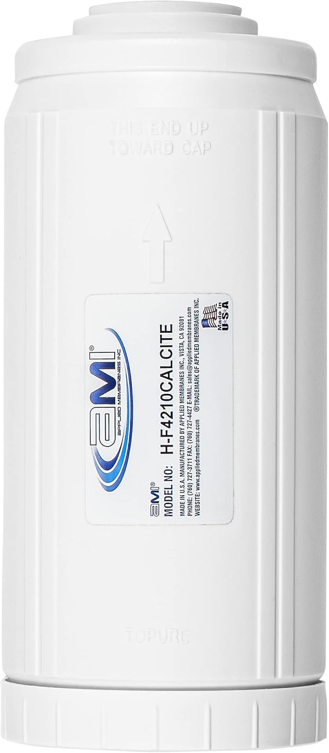 APPLIED MEMBRANES INC pH Neutralization Water Filter Cartridge | Calcite Filter to Raise Alkalinity of Low pH Water | Standard 4.5" x 10" Size fits 10 Inch Filter Housing | H-F4210CALCITE (4.5x10))