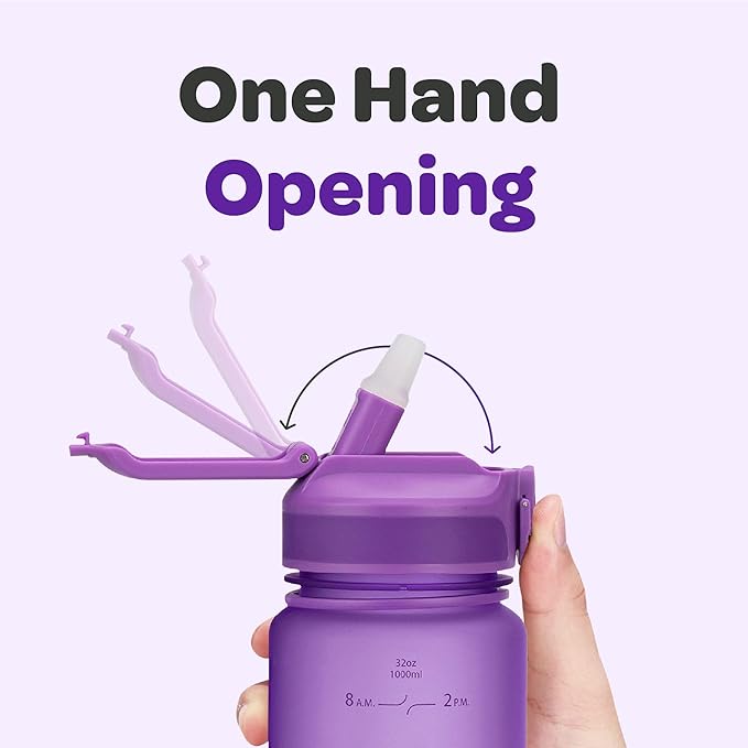 Hydracy Water Bottle with Time Marker -Large BPA Free Water Bottle & No Sweat Sleeve -Leak Proof Gym Bottle with Fruit Infuser Strainer & Times to Drink -Ideal for Fitness Sports & Outdoors