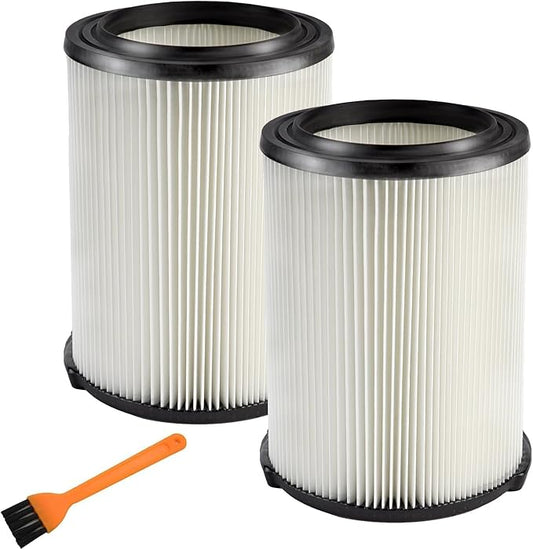 VF4000 Replacement Filter for 72947 Wet Dry Vac 5 to 20-Gallon 6-9 Gal Husky Craftsman 17816 Vacuum Compatible WD5500 WD0671 RV2400A RV2600B Washable & Reusable Replace VF4000 Filter (2 Pcs)