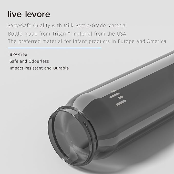 750ml Leak Proof Water Bottle with Flip Top Lid, BPA-Free USA Tritan Drink Bottle, Dishwasher Safe for Office, Outdoor & Daily Use (Grey, 1 Pack)