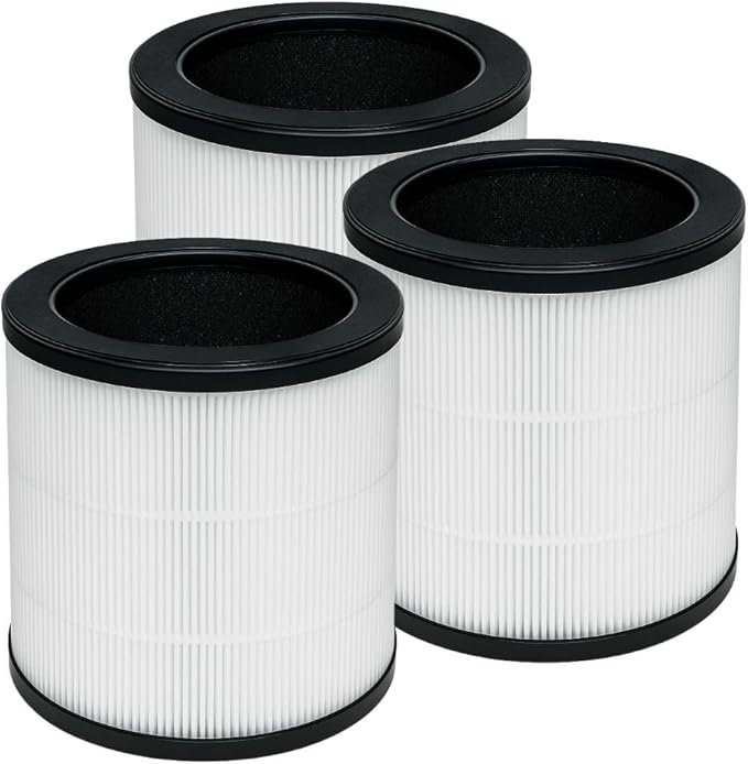 Nispira HAPF360 Type J Filter Replacement For Holmes HAP360W HAP360 Bionaire 360° UV Air Purifier BAPF361 3-in-1 True HEPA Activated Carbon 3 Packs