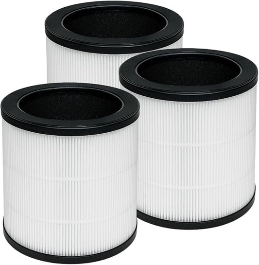 Nispira HAPF360 Type J Filter Replacement For Holmes HAP360W HAP360 Bionaire 360° UV Air Purifier BAPF361 3-in-1 True HEPA Activated Carbon 3 Packs