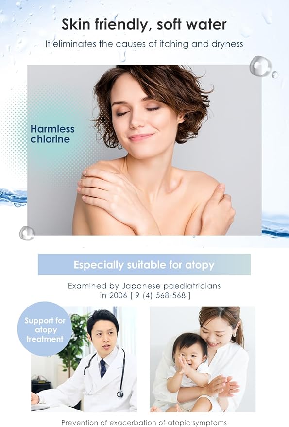 【Made in Japan and innovative technology】 IONAC shower head with filter, water softener shower, spa at home, suitable for atopy, water-saving shower head (Filter)